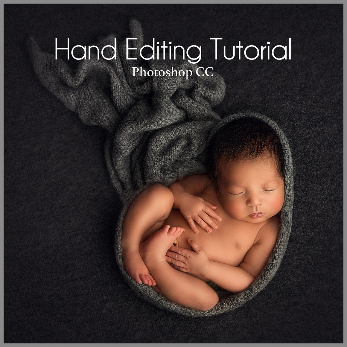 Grey on Beanbag Newborn Editing Tutorial | Photoshop Class - Dream Artsy Actions Tutorials